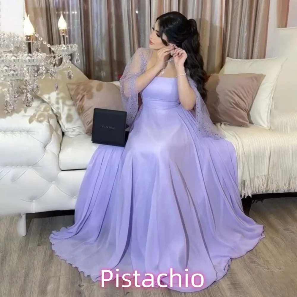 Customized Exquisite Ruched Women Prom Dress Half Sleeve Charming A-line Chiffon Party Dress Elegant Ruffles Evening Gown
Customized Exquisite Ruched Women Prom Dress Half Sleeve Charming A-line Chiffon Party Dress Elegant Ruffles Evening Gown