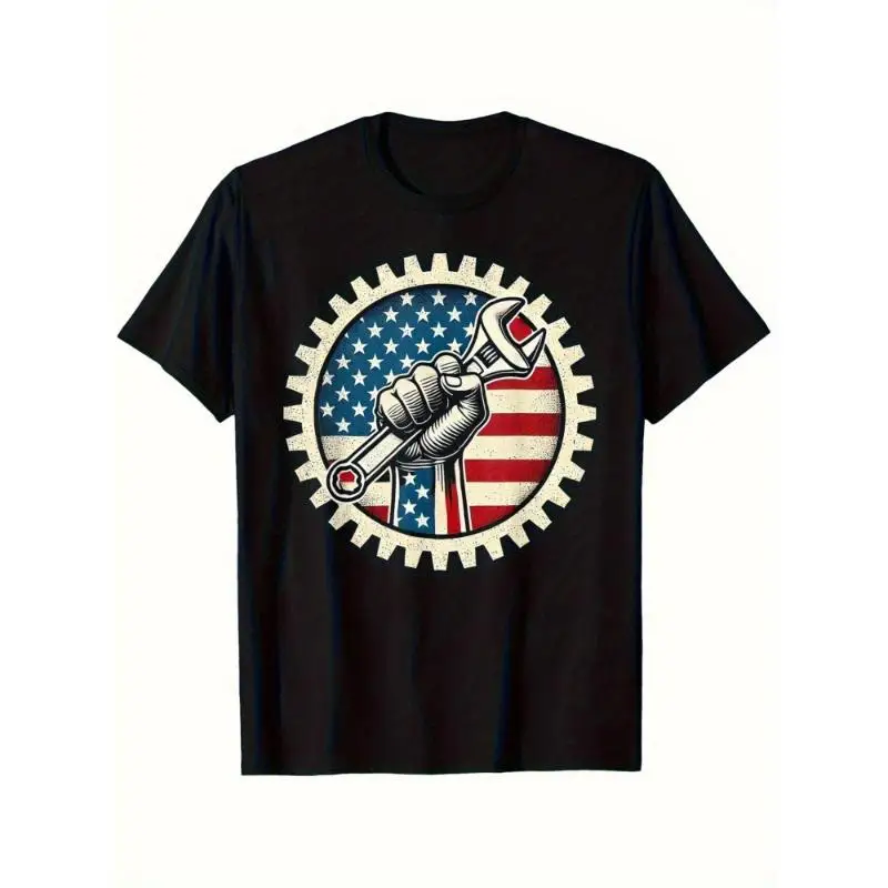 Labor Day T-Shirt American Flag Gear Fist Print Tee Unisex Cotton Short Sleeve Top Worker Pride Gift US Labor Day Celebration
Labor Day T-Shirt American Flag Gear Fist Print Tee Unisex Cotton Short Sleeve Top Worker Pride Gift US Labor Day Celebration