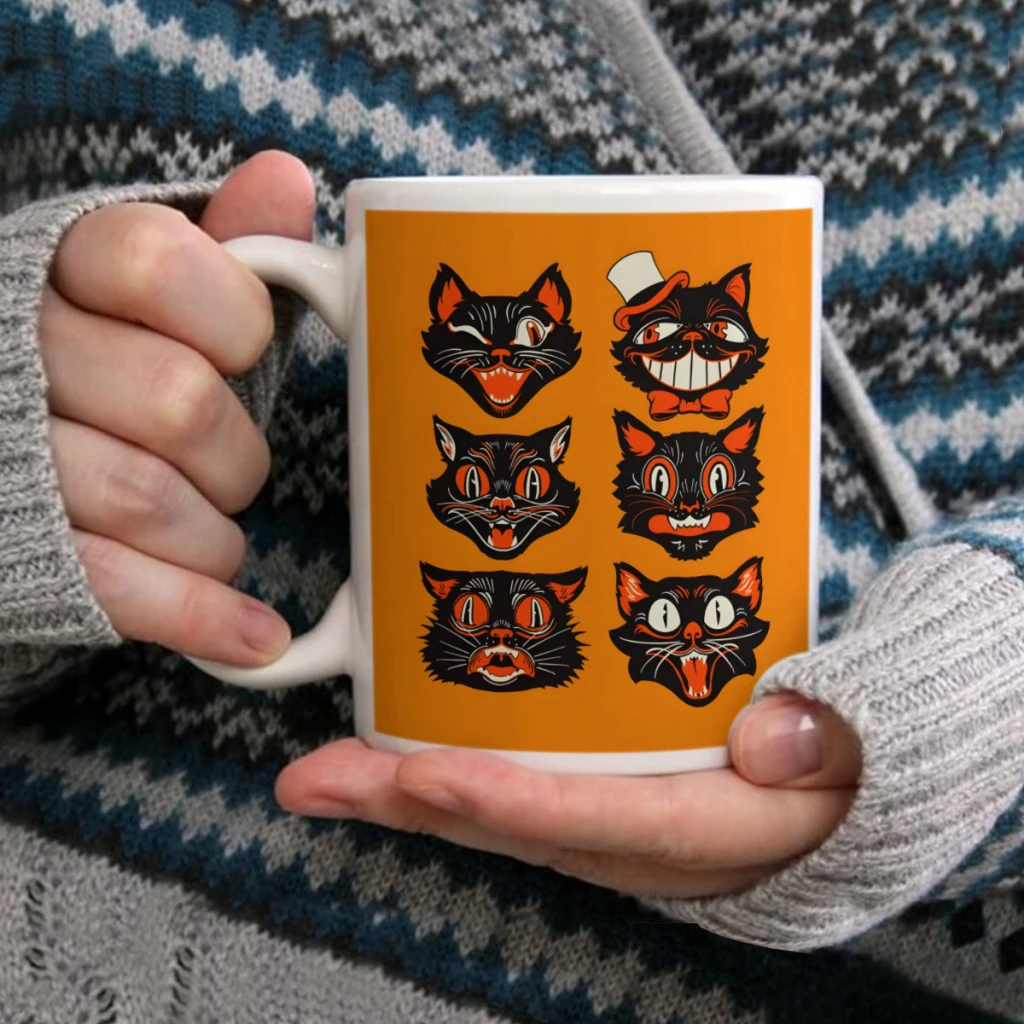 Retro Halloween Black CatsCoffee Mug Tea Cup 11oz Coffee Cup Funny Birthday Ceramic Mug Personalized Cup
Retro Halloween Black CatsCoffee Mug Tea Cup 11oz Coffee Cup Funny Birthday Ceramic Mug Personalized Cup
