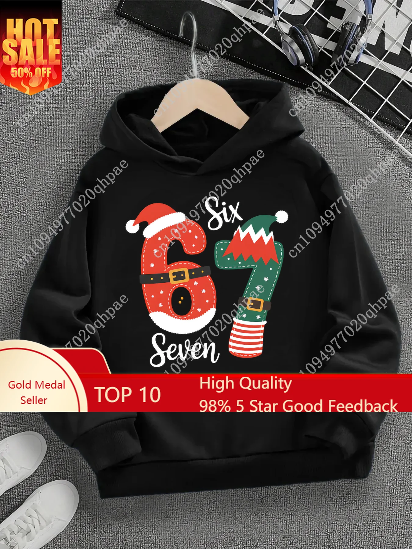 Весенне-осенняя повседневная модная одежда в рождественском стиле # Черная толстовка с капюшоном для мальчиков 67 Boys, с мультяшным принтом Six Seven, подходит для повседневной носки
Весенне-осенняя повседневная модная одежда в рождественском стиле # Черная толстовка с капюшоном для мальчиков 67 Boys, с мультяшным принтом Six Seven, подходит для повседневной носки