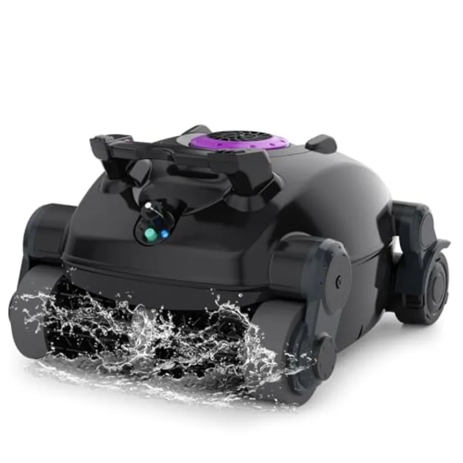 Cordless Robotic Pool Cleaner for inground above ground pools up to 1100 sq.ft, purple ABS plastic, wall climbing, lightweight,
Cordless Robotic Pool Cleaner for inground above ground pools up to 1100 sq.ft, purple ABS plastic, wall climbing, lightweight,