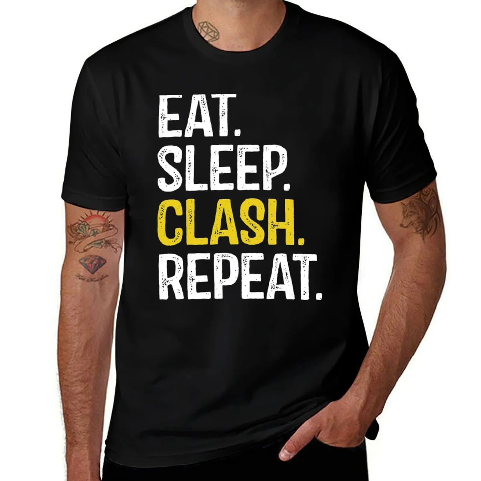 Eat Sleep Clash Repeat T-Shirt man t shirt vintage oversized anime t shirts t shirts men
Eat Sleep Clash Repeat T-Shirt man t shirt vintage oversized anime t shirts t shirts men