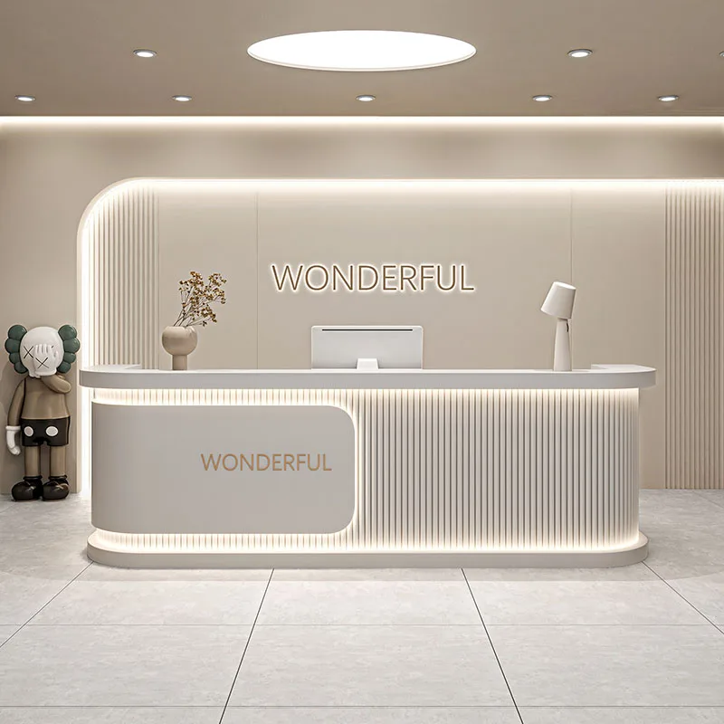 Office Light Luxury Reception Desks Service Counter Modern Elegant Reception Desks Display Welcome Bureau Industrial Furniture
Office Light Luxury Reception Desks Service Counter Modern Elegant Reception Desks Display Welcome Bureau Industrial Furniture