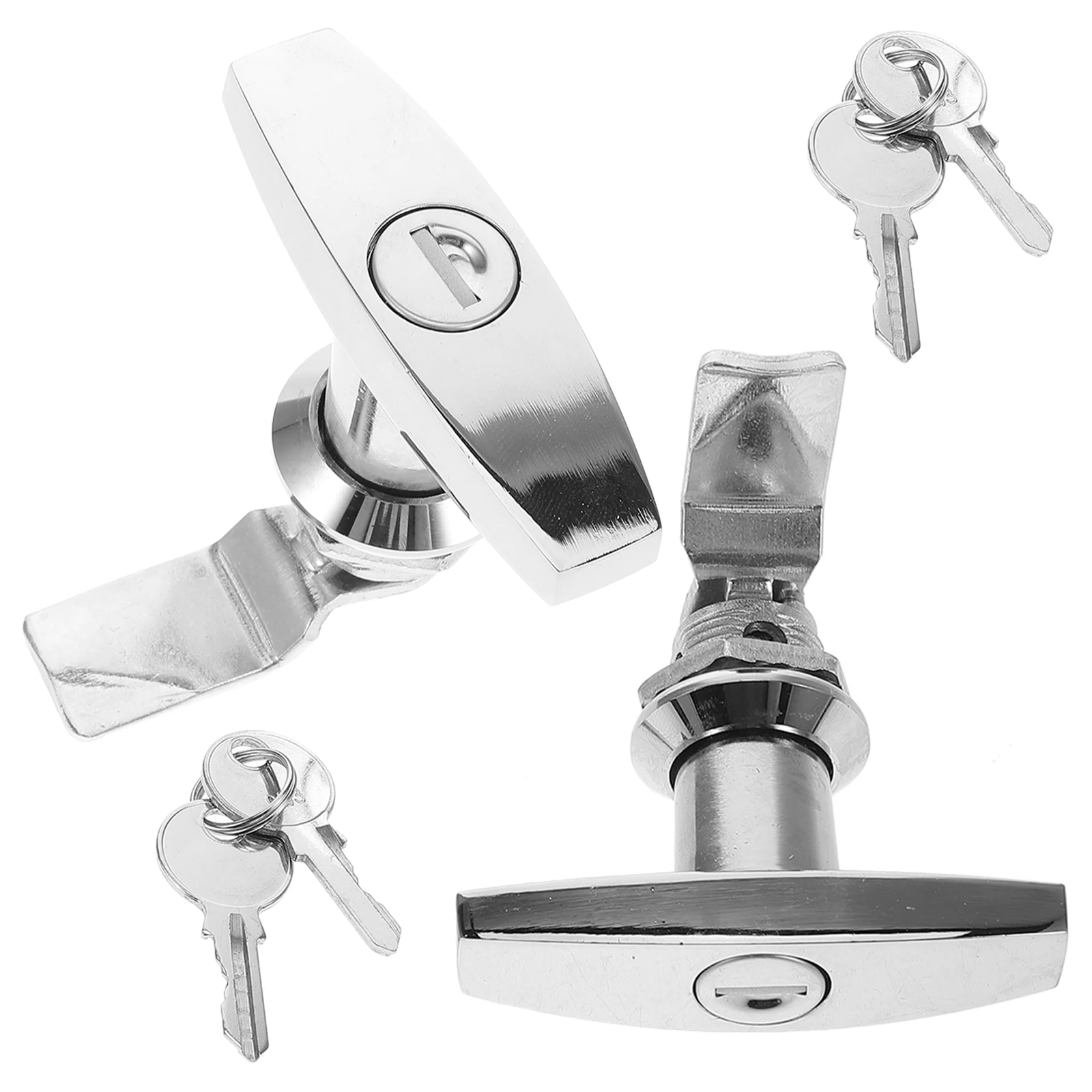 2pcs T Handle Lock Zinc Alloy Durable RV Trailer Cabinet Tool Box Door Locks Silver Storage Garage Camper File Mailbox Drawer 
2pcs T Handle Lock Zinc Alloy Durable RV Trailer Cabinet Tool Box Door Locks Silver Storage Garage Camper File Mailbox Drawer