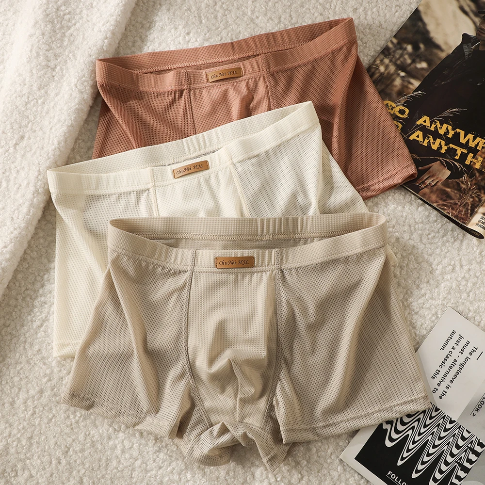 1/3PCS Summer Cool Ice Silk Men's Panties Breathable Antibacterial Silk Mesh Crotch Boxers Man Hollow Out High Elastic Underwear
1/3PCS Summer Cool Ice Silk Men's Panties Breathable Antibacterial Silk Mesh Crotch Boxers Man Hollow Out High Elastic Underwear