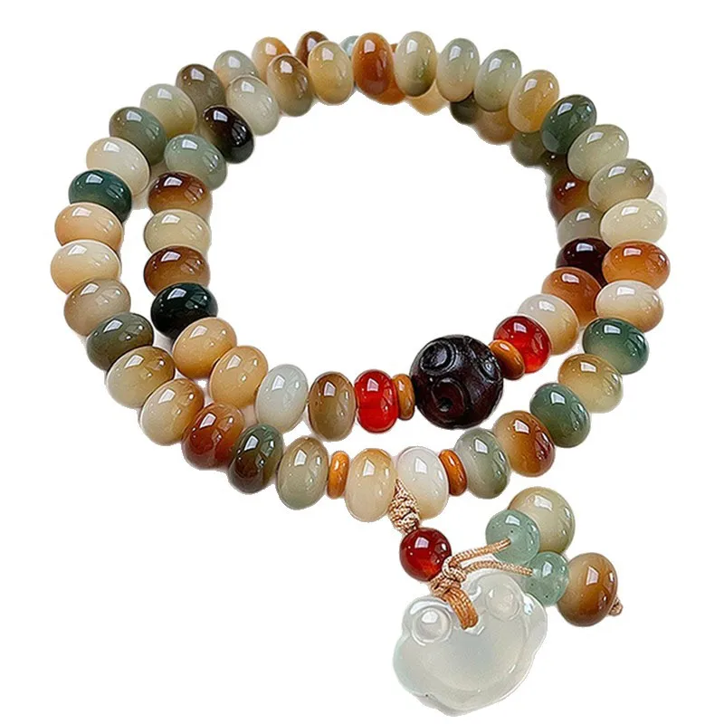 White Jade Bodhi Root Double Circle Bracelet with Peace Lock Pendant for Women Buddhist Prayer Beads Jewelry Gifts
White Jade Bodhi Root Double Circle Bracelet with Peace Lock Pendant for Women Buddhist Prayer Beads Jewelry Gifts