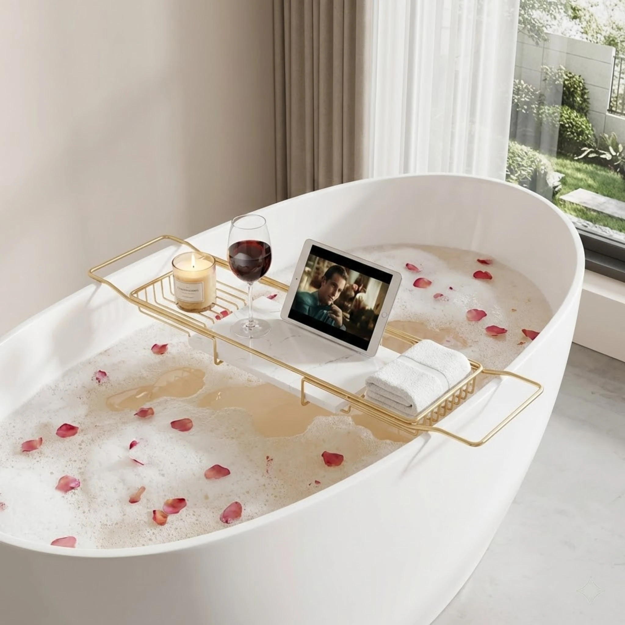 Роскошный раскладной поднос-органайзер для ванны из нержавеющей стали с мраморной отделкой, держатель для планшета, книг и вина
Роскошный раскладной поднос-органайзер для ванны из нержавеющей стали с мраморной отделкой, держатель для планшета, книг и вина