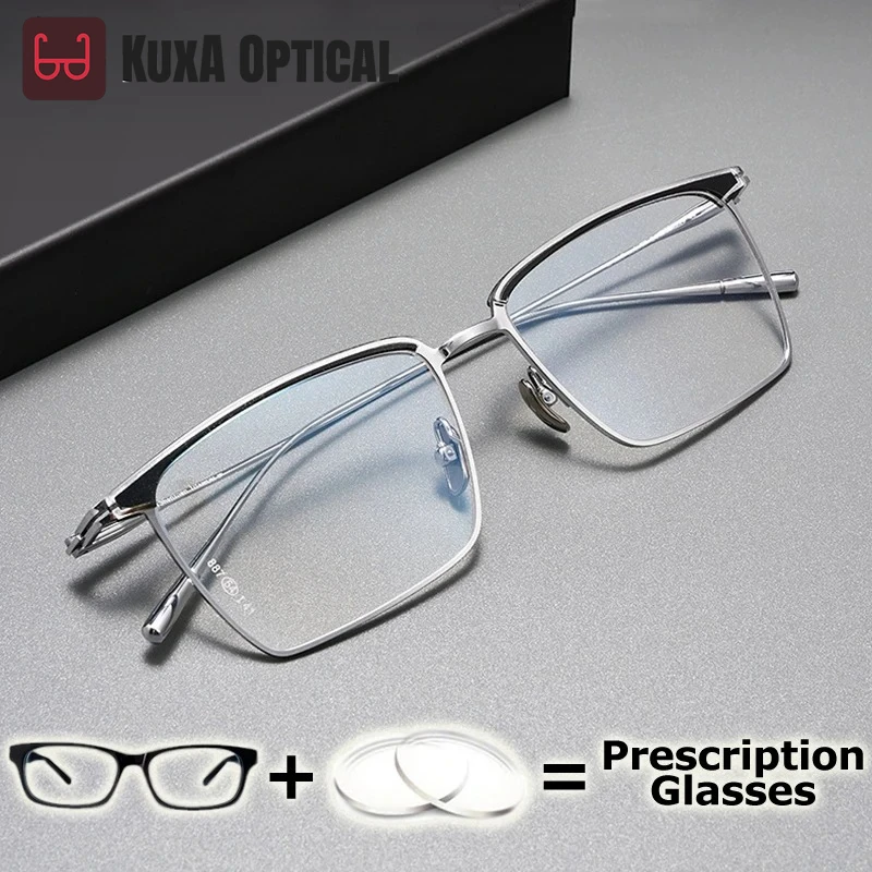 Очки KIZN квадратной формы с широкой титановой оправой, фотохромные линзы для коррекции близорукости, мужские медицинские очки с защитой от синего света для чтения
Очки KIZN квадратной формы с широкой титановой оправой, фотохромные линзы для коррекции близорукости, мужские медицинские очки с защитой от синего света для чтения