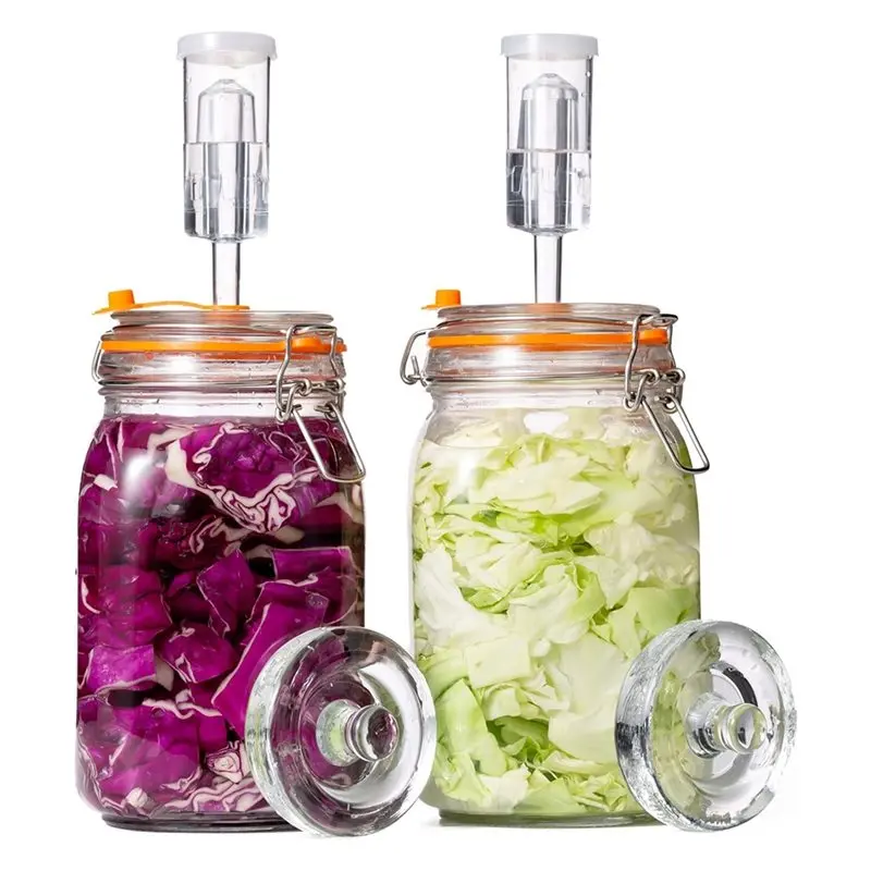 Advanced Fermentation Kit, 1.5 Liter Glass Jars With Weights And Airlocks For Sauerkraut, Wine, And More, Pack Of 2
Advanced Fermentation Kit, 1.5 Liter Glass Jars With Weights And Airlocks For Sauerkraut, Wine, And More, Pack Of 2