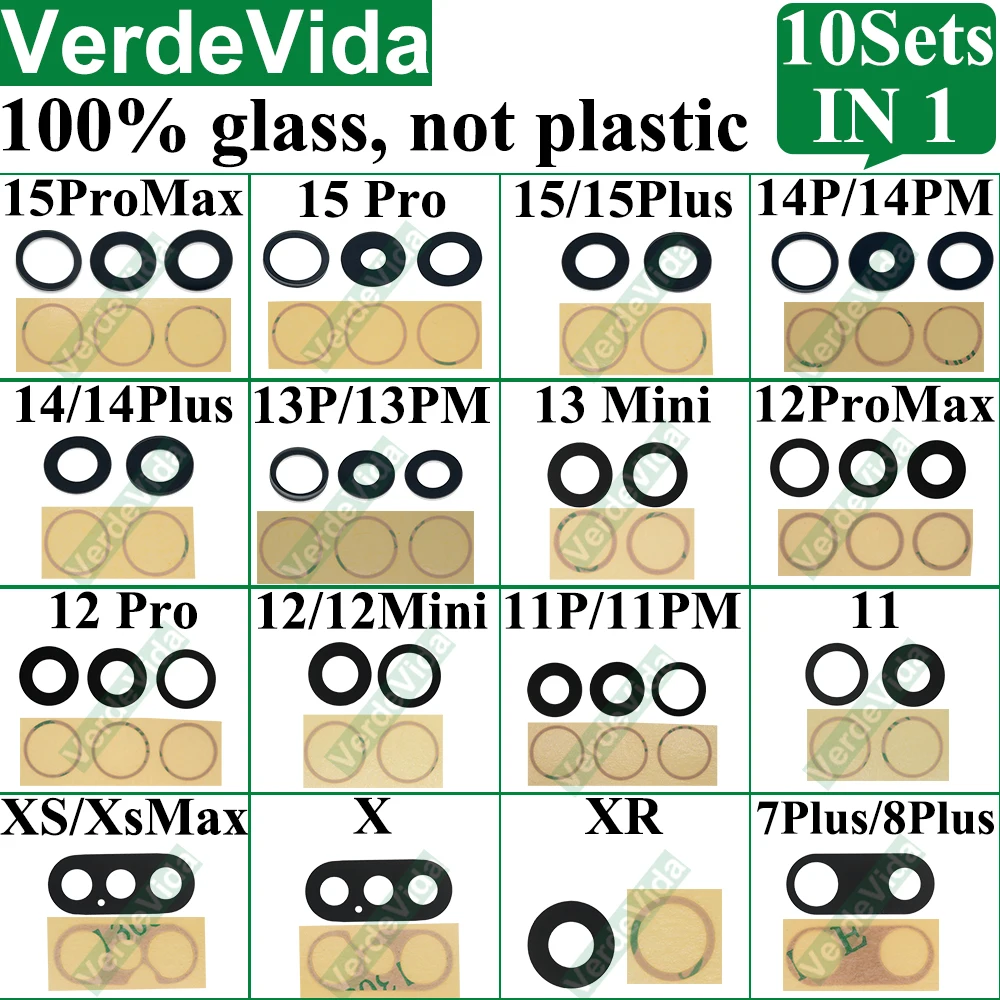 10set Rear Back Camera Glass Lens for iPhone 15 14 Plus 1113 Pro Max 12 Mini XS XR 8 7 Rear Cover Lens 3M Sticker Adhesive
10set Rear Back Camera Glass Lens for iPhone 15 14 Plus 1113 Pro Max 12 Mini XS XR 8 7 Rear Cover Lens 3M Sticker Adhesive