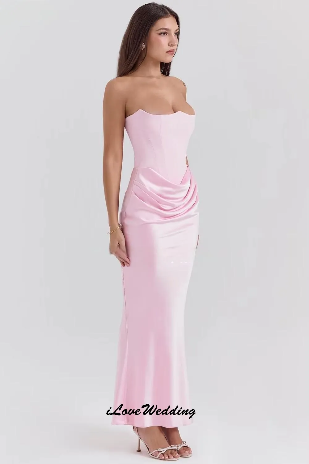 Strapless Sleeveless Prom Dresses 2025 Elegant Wedding Party Dress For Woman Guest Satin Pink Strapless Evening Dress Customized
Strapless Sleeveless Prom Dresses 2025 Elegant Wedding Party Dress For Woman Guest Satin Pink Strapless Evening Dress Customized