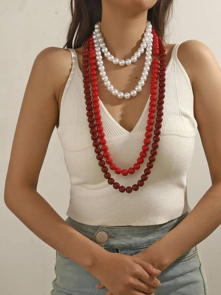 Bohemian Style Acrylic Bead Layered Long Necklace For Women
Bohemian Style Acrylic Bead Layered Long Necklace For Women