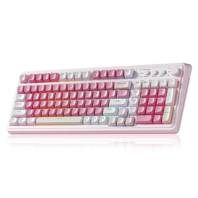 99 Key Keyboard, Wireless Gaming Keyboard Bluetooth Computer Keyboards Creamy Cute with Number Pad RGB Backlit TriMode BT 2.4GHz
99 Key Keyboard, Wireless Gaming Keyboard Bluetooth Computer Keyboards Creamy Cute with Number Pad RGB Backlit TriMode BT 2.4GHz