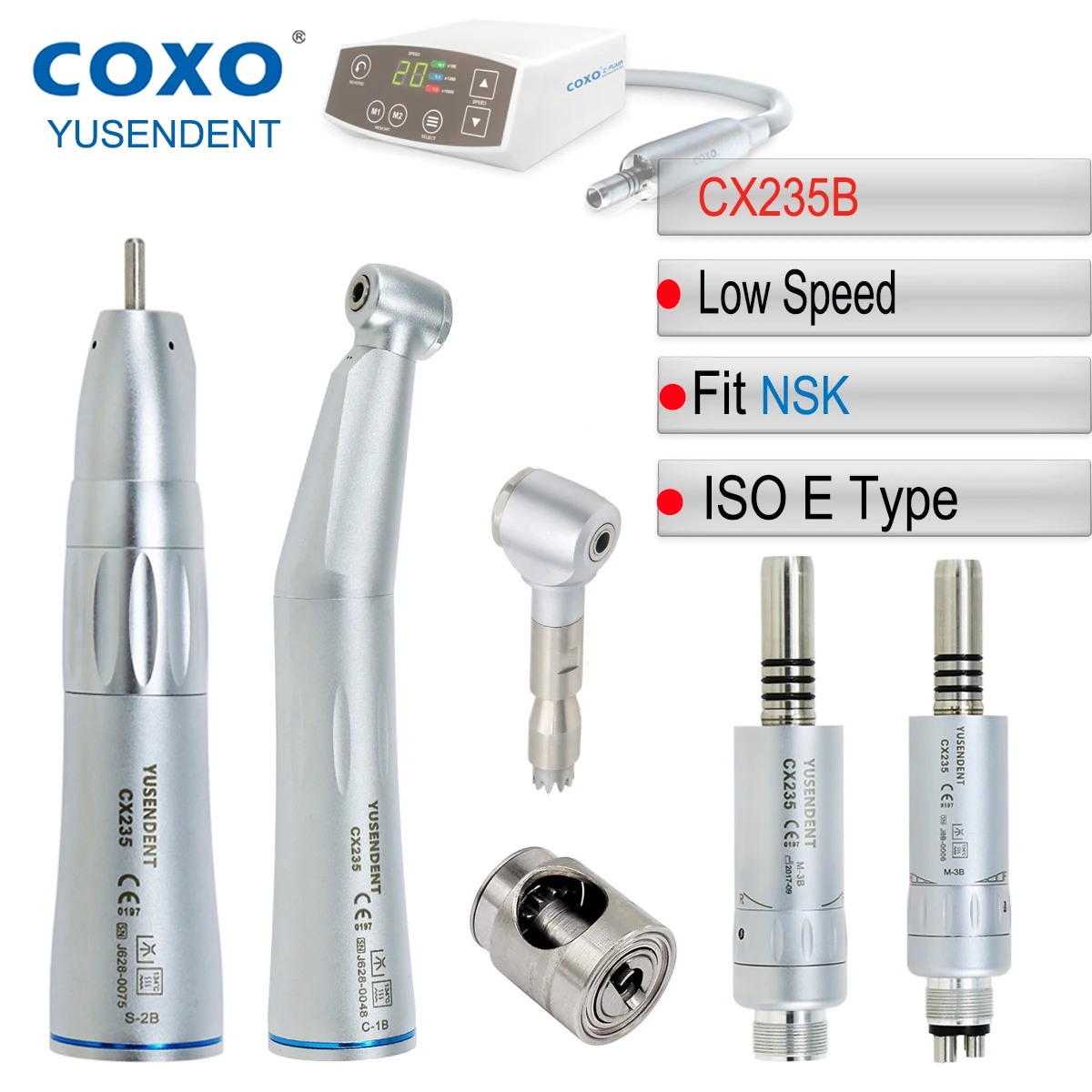 COXO CX235-1B/2B/3B Dental Handpieces Dental Low Speed Air Motor 2/4 Holes 1:1 Direct Drive Low Speed Handpiece Fit NSK
COXO CX235-1B/2B/3B Dental Handpieces Dental Low Speed Air Motor 2/4 Holes 1:1 Direct Drive Low Speed Handpiece Fit NSK