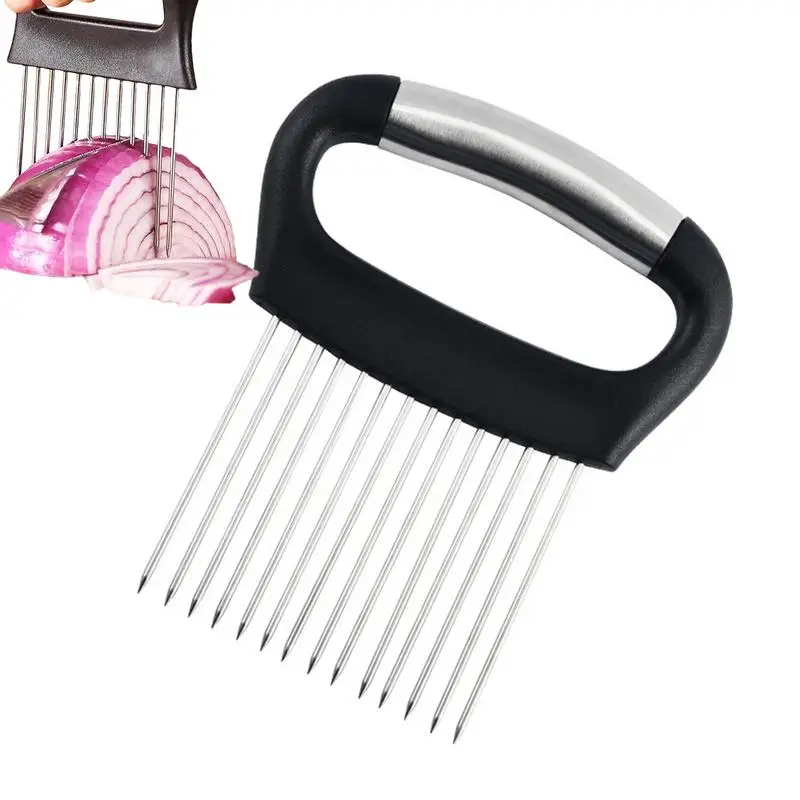 Kitchen Onion Slicer Easy Onion Chopper Stainless Steel Multifunctional Onion Holder Kitchen Accessories Slicing Gadgets
Kitchen Onion Slicer Easy Onion Chopper Stainless Steel Multifunctional Onion Holder Kitchen Accessories Slicing Gadgets