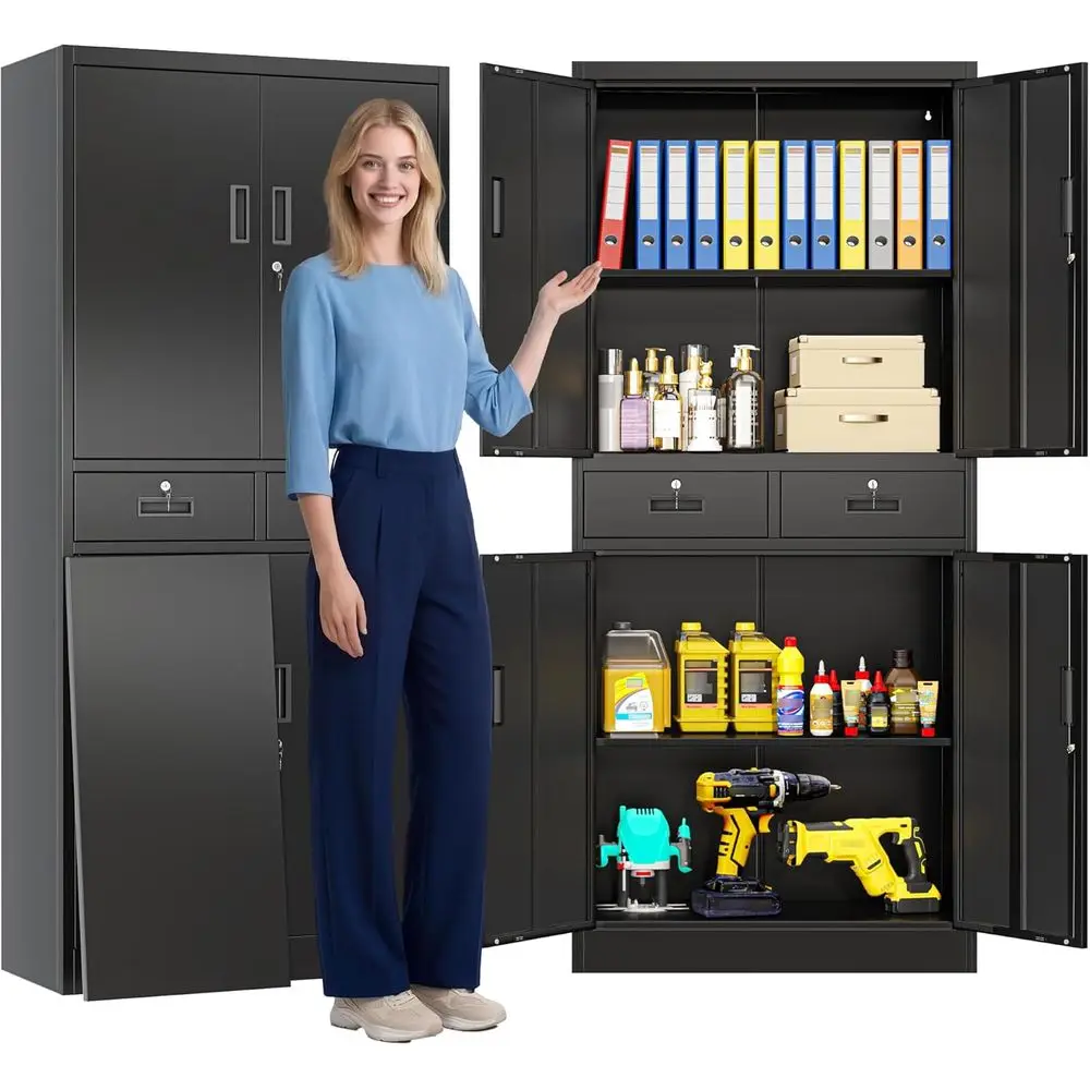 71 Tall Adjustable Shelf Metal Storage Cabinet with Locks, Suitable for Office, Garage, Home, and School (Black)
71 Tall Adjustable Shelf Metal Storage Cabinet with Locks, Suitable for Office, Garage, Home, and School (Black)