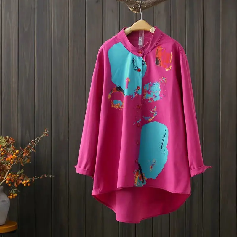 Fashion Printed Spliced Button Asymmetrical Shirts Women's Clothing 2023 Autumn Winter Oversized Casual Tops Irregular Blouses
Fashion Printed Spliced Button Asymmetrical Shirts Women's Clothing 2023 Autumn Winter Oversized Casual Tops Irregular Blouses