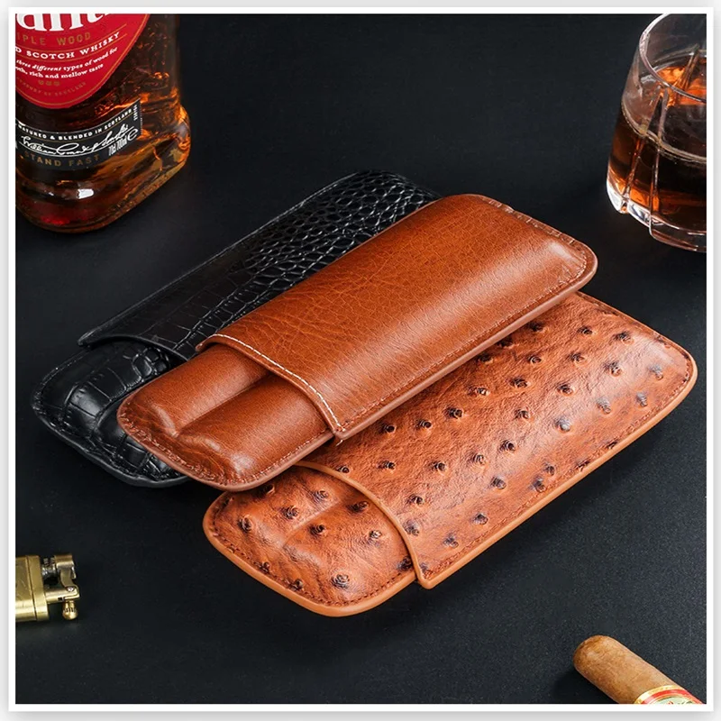 portable cigar humidor Large-diameter 2 tube leather cigar holder leather tobacco case
portable cigar humidor Large-diameter 2 tube leather cigar holder leather tobacco case