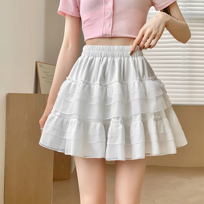 Fashion Ladies' Summer New Lace Cake Skirt Solid Color Princess Style White Short Skirt Simple High Waisted Elegant Dress
Fashion Ladies' Summer New Lace Cake Skirt Solid Color Princess Style White Short Skirt Simple High Waisted Elegant Dress
