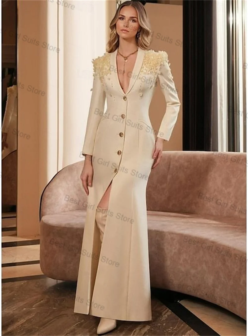Elegant Women Suit Skirt 1 Pcs Long Blazer Prom Dress Appliqued Beaded Formal Office Lady Jacket Customized Wedding Overcoat
Elegant Women Suit Skirt 1 Pcs Long Blazer Prom Dress Appliqued Beaded Formal Office Lady Jacket Customized Wedding Overcoat