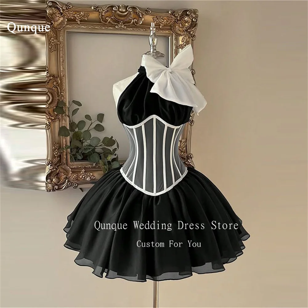 Qunque Modern Organza Prom Dresses Halter Bow A Line Short Formal Birthday Gowns Sleeveless Backless Homecoming Dress Customized
Qunque Modern Organza Prom Dresses Halter Bow A Line Short Formal Birthday Gowns Sleeveless Backless Homecoming Dress Customized