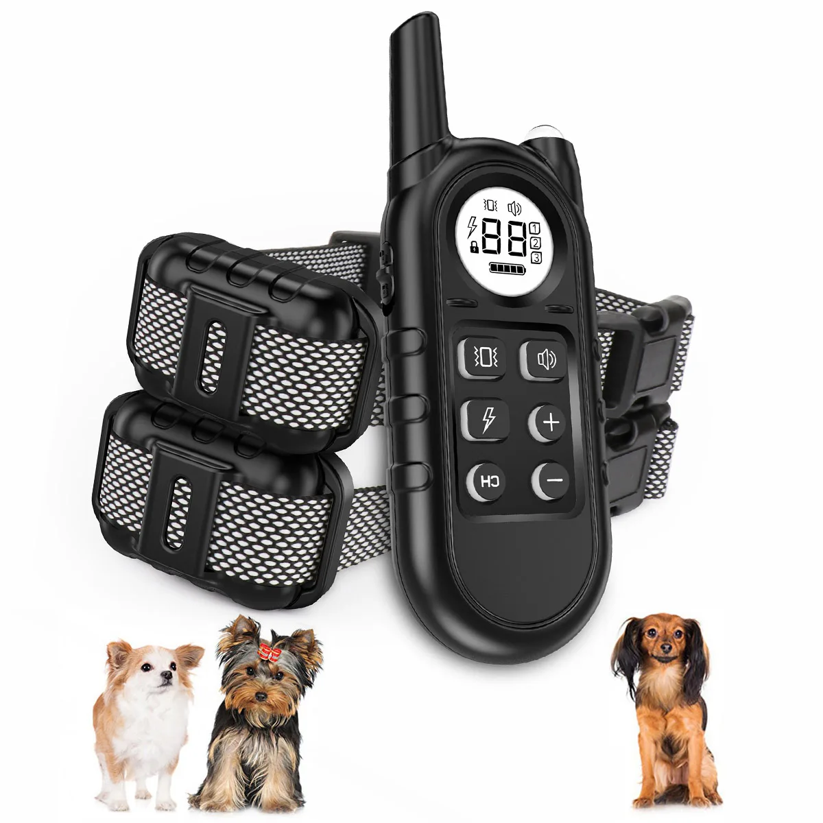 Dog Collar with Remote Control, Rechargeable Dog Training Collar, IPX7 Waterproof E Collar for Dogs for All Dog Sizes 10-120lbs
Dog Collar with Remote Control, Rechargeable Dog Training Collar, IPX7 Waterproof E Collar for Dogs for All Dog Sizes 10-120lbs