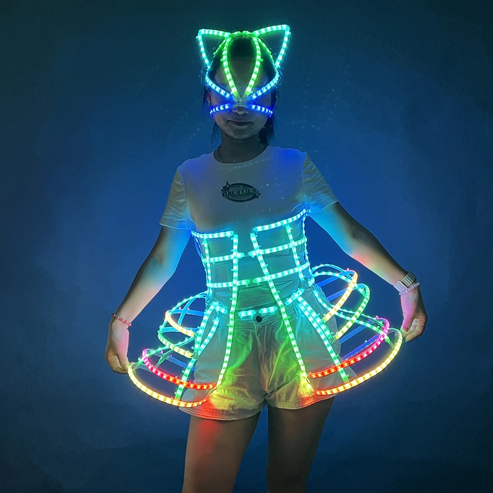 Светодиодный костюм с подсветкой, сексуальная девушка, балетная танцевальная светящаяся клетка, одежда для бара, ночного клуба, вечеринки, светодиодное светящееся платье
Светодиодный костюм с подсветкой, сексуальная девушка, балетная танцевальная светящаяся клетка, одежда для бара, ночного клуба, вечеринки, светодиодное светящееся платье