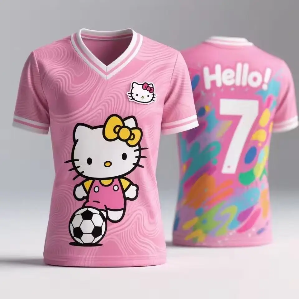 Hot Sanrios Hello Kitty Themed Soccer Jersey Sportswear Summer Cool Unisex Football Jersey Quick-Dry Sports T-Shirt Top Fan Gift
Hot Sanrios Hello Kitty Themed Soccer Jersey Sportswear Summer Cool Unisex Football Jersey Quick-Dry Sports T-Shirt Top Fan Gift