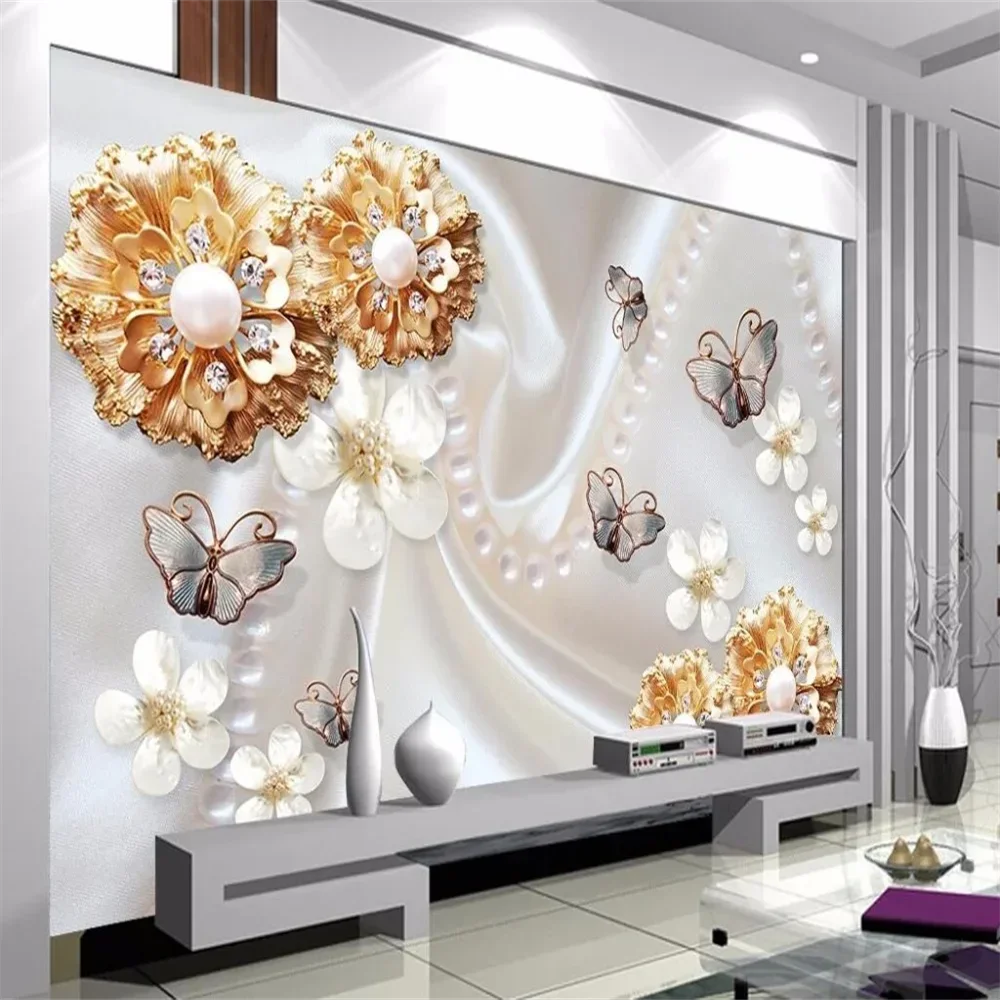 Индивидуальные 3D-обои с золотыми украшениями, цветами и бабочками для стен, 3D-фотообои, художественные наклейки на стену
Индивидуальные 3D-обои с золотыми украшениями, цветами и бабочками для стен, 3D-фотообои, художественные наклейки на стену