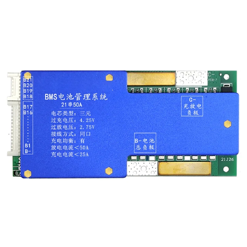 21S 50A Ternary Lithium Battery Protection Board 76V Charge and Discharge with Voltage Balance Bms Function for E-Bike
21S 50A Ternary Lithium Battery Protection Board 76V Charge and Discharge with Voltage Balance Bms Function for E-Bike