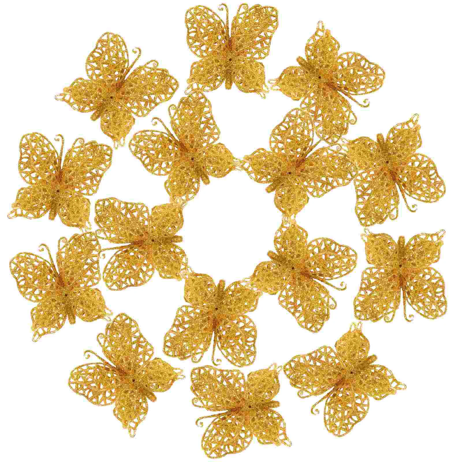 24 Pcs Classic Christmas Gold Butterfly Silver Ornaments Decoration Plastic Butterflies for DIY Making
24 Pcs Classic Christmas Gold Butterfly Silver Ornaments Decoration Plastic Butterflies for DIY Making