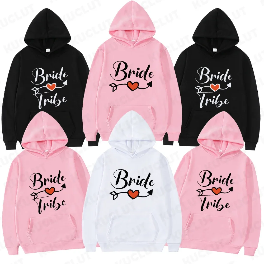 Women's Casual Printed Style Hooded Long Sleeve Hoodie Bride Tribe Top Women Sportswear Bride Bridesmaid Designer Street Wear
Women's Casual Printed Style Hooded Long Sleeve Hoodie Bride Tribe Top Women Sportswear Bride Bridesmaid Designer Street Wear