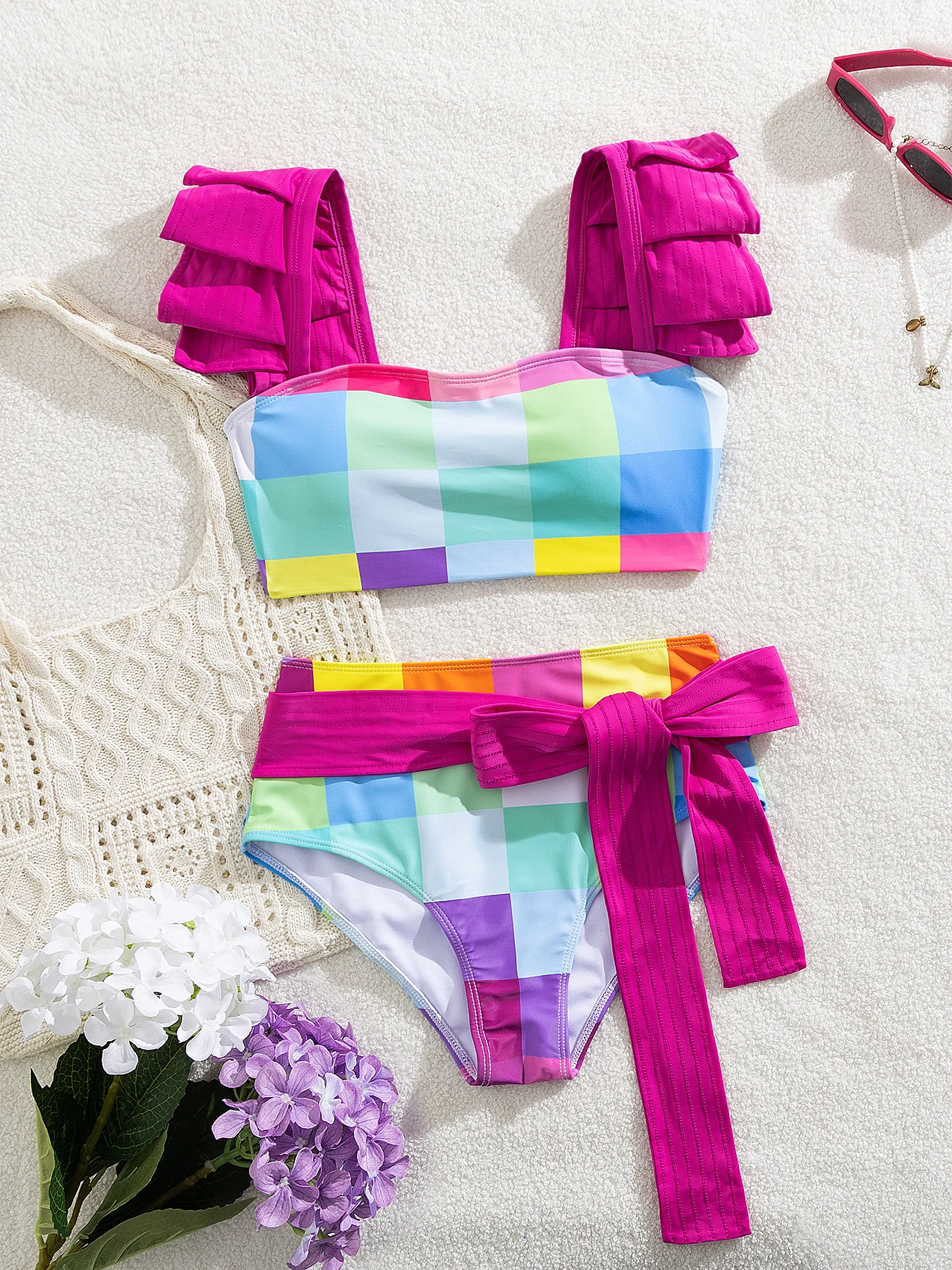 Fashion Colorful Square Women High Waist Bikini Swimsuit Sexy Shoulder Ruffle Belt Lady Biquini Swimwear Female Beachwear 2026
Fashion Colorful Square Women High Waist Bikini Swimsuit Sexy Shoulder Ruffle Belt Lady Biquini Swimwear Female Beachwear 2026