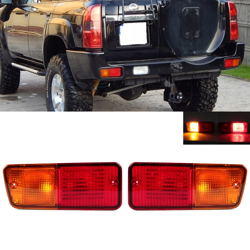 Для Nissan Patrol GU Y61 2001 2002 2003 2004, автомобильный задний бампер, стоп-сигнал, индикатор поворота, сигнальная лампа с лампочкой 
Для Nissan Patrol GU Y61 2001 2002 2003 2004, автомобильный задний бампер, стоп-сигнал, индикатор поворота, сигнальная лампа с лампочкой