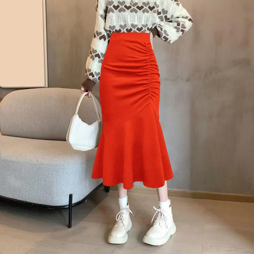 High Waisted Vintage Knitted Skirt Women Ruffled Slit Fishtail Office Midi Skirts Autumn Winter Skirt
High Waisted Vintage Knitted Skirt Women Ruffled Slit Fishtail Office Midi Skirts Autumn Winter Skirt