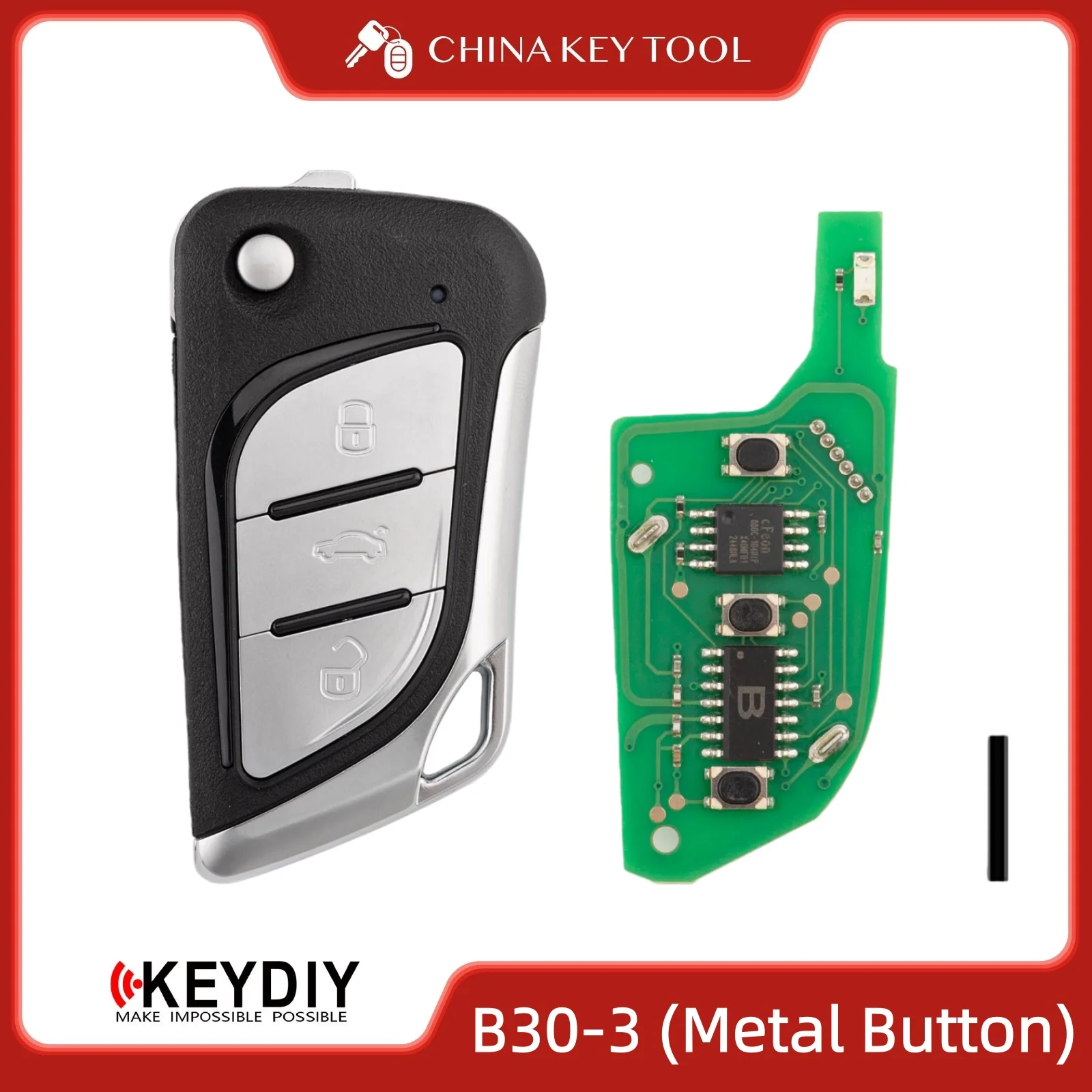 KEYDIY KD B30-3 Металлическая кнопка Универсальный откидной пульт дистанционного управления 3 кнопки, совместимый с Cadillac типа
KEYDIY KD B30-3 Металлическая кнопка Универсальный откидной пульт дистанционного управления 3 кнопки, совместимый с Cadillac типа