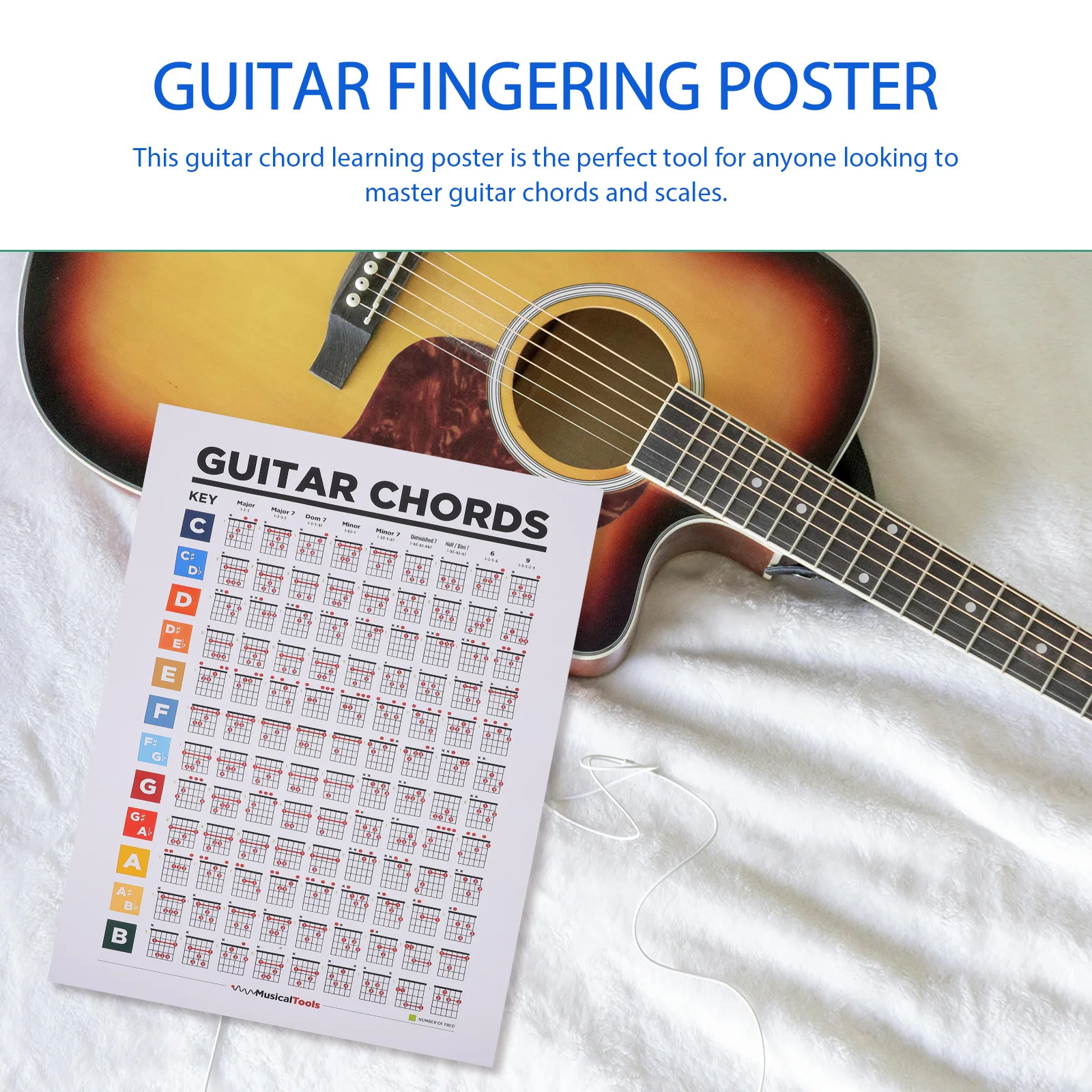 Professional Guitar Chord Poster Learning Scales Durable Wall Chart Guide With Progress Tracking Design For Beginners
Professional Guitar Chord Poster Learning Scales Durable Wall Chart Guide With Progress Tracking Design For Beginners