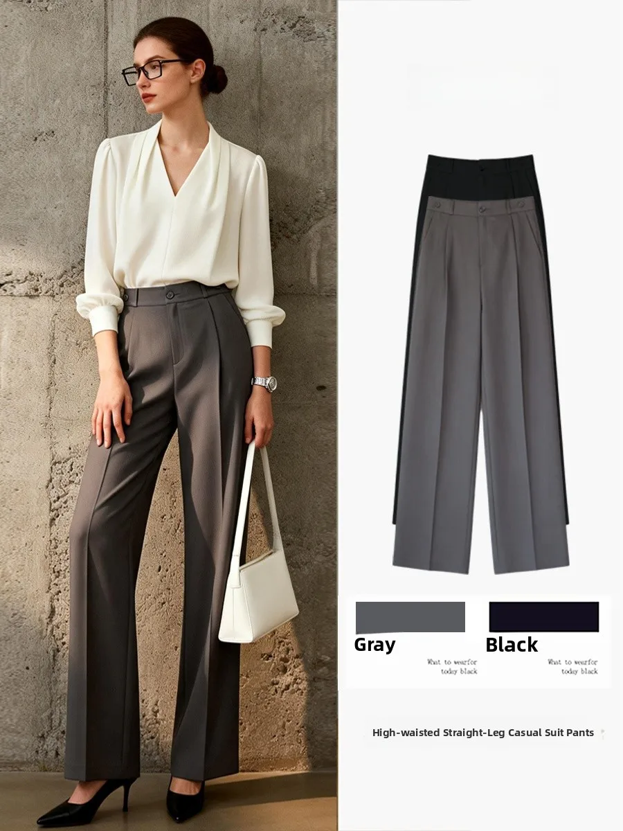 Gray Straight Leg Suit Pants Women's Summer New High Waist Pocket Commuter Slim Casual Pants Casual Style High Waist Polyeste...
Gray Straight Leg Suit Pants Women's Summer New High Waist Pocket Commuter Slim Casual Pants Casual Style High Waist Polyeste...