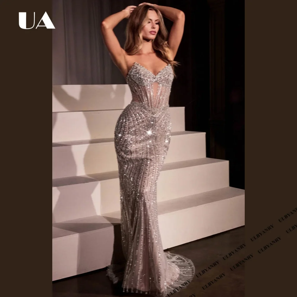 Exquisite Mermaid Strapless Beading Evening Dress for Woman, Sexy Corset Lace-up Prom Dress, Customized Sleeveless Party Dress
Exquisite Mermaid Strapless Beading Evening Dress for Woman, Sexy Corset Lace-up Prom Dress, Customized Sleeveless Party Dress