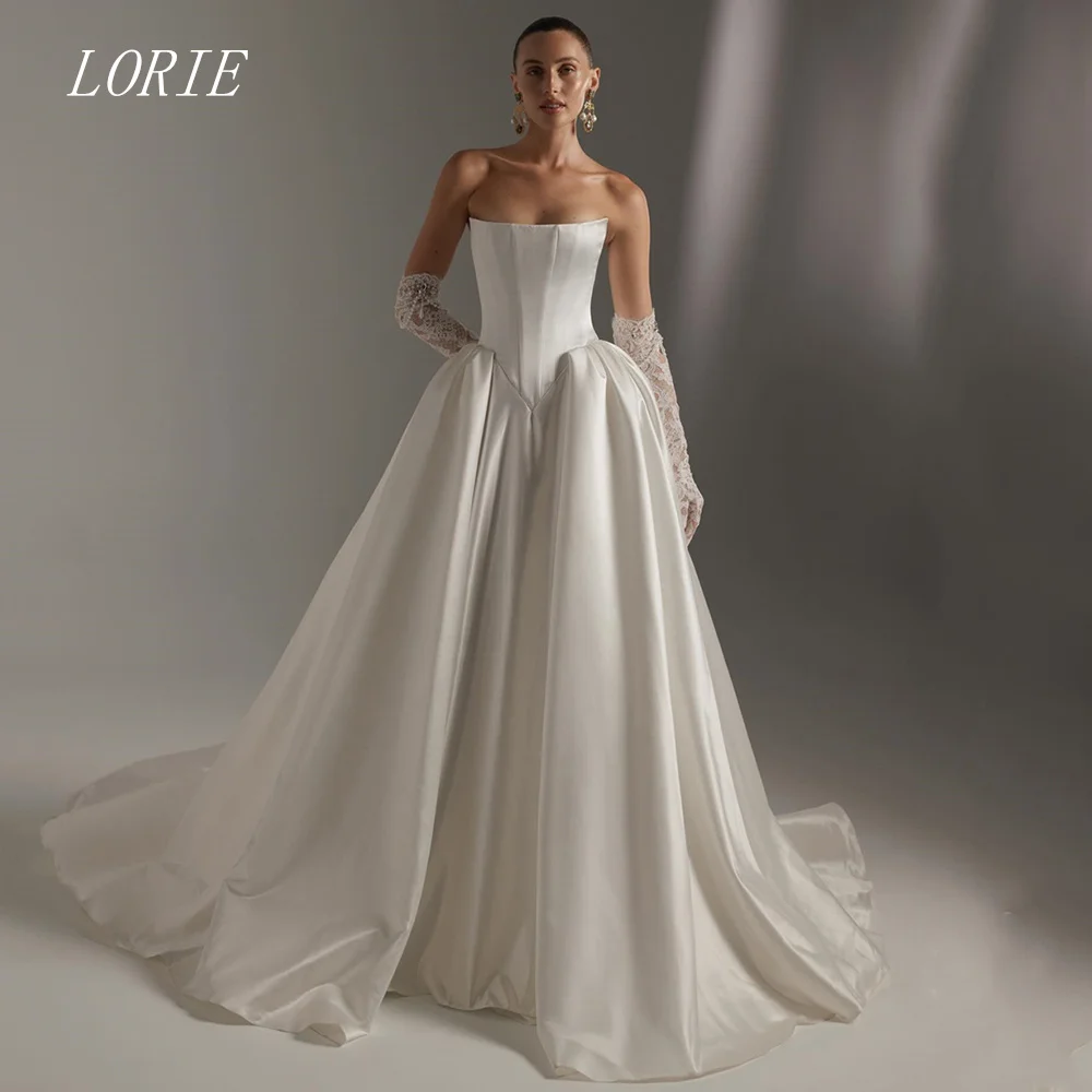 LORIE Luxury A Line Wedding Dress Minimalist Strapless Bridal Dresses Elegant Wedding Gown Customized 2026
LORIE Luxury A Line Wedding Dress Minimalist Strapless Bridal Dresses Elegant Wedding Gown Customized 2026