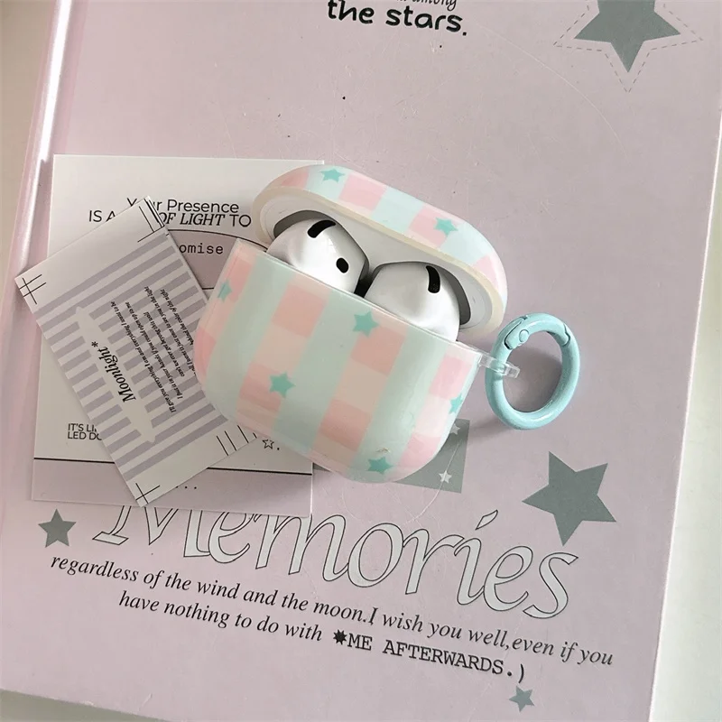 Korean Cute Star Plaid Pattern Headphone Case For Apple Airpods Pro 2 3 4 Cover Silicone Headset Cases For Airpod 4th Gen Funda
Korean Cute Star Plaid Pattern Headphone Case For Apple Airpods Pro 2 3 4 Cover Silicone Headset Cases For Airpod 4th Gen Funda