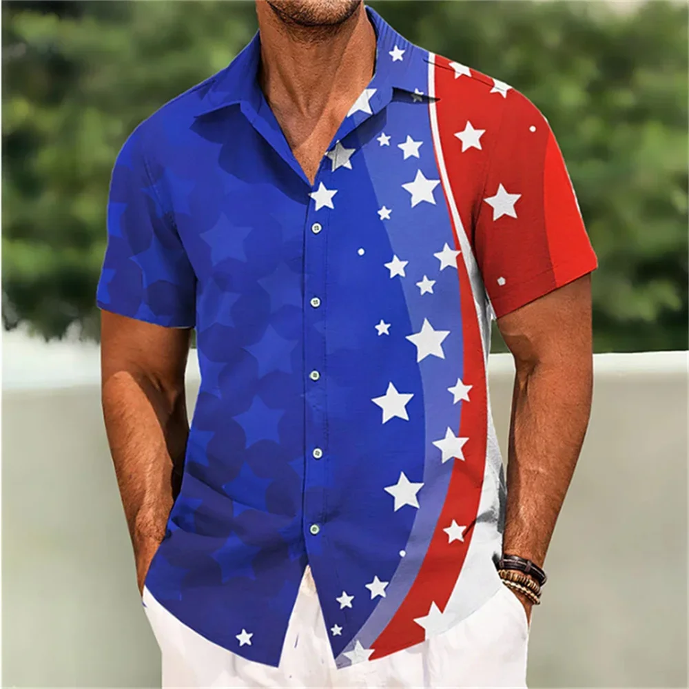 Men's Short Sleeve Shirt Independence Day Flag Print Lapel Short Sleeve Shirt Outdoor Street Fashion Design Casual Men's Shirt
Men's Short Sleeve Shirt Independence Day Flag Print Lapel Short Sleeve Shirt Outdoor Street Fashion Design Casual Men's Shirt
