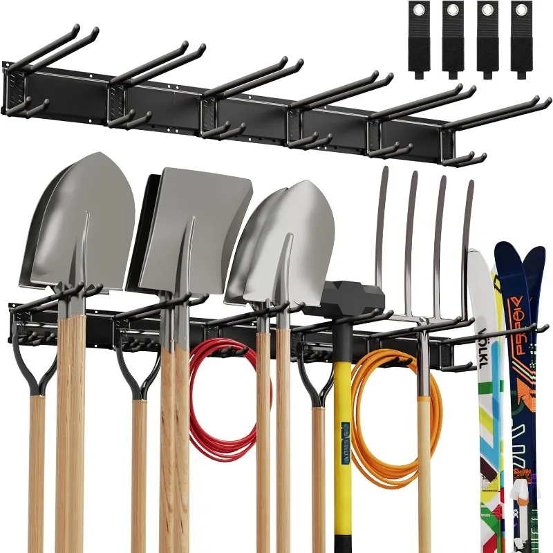 Rack, 48 Inch Heavy Duty Garage Wall Organzier, 13Pcs Adjustable Garden Tool Organizer for Garage Storage Organizat
Rack, 48 Inch Heavy Duty Garage Wall Organzier, 13Pcs Adjustable Garden Tool Organizer for Garage Storage Organizat
