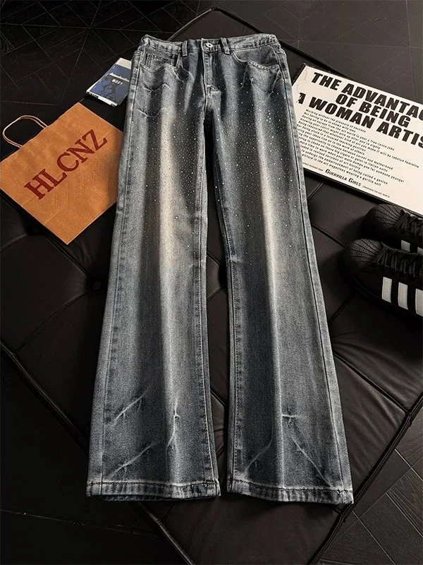 American Style Men's Straight Leg Jeans High Street Trend Brand Slim Fit Gradient Diamond Micro Flared Long Pants
American Style Men's Straight Leg Jeans High Street Trend Brand Slim Fit Gradient Diamond Micro Flared Long Pants