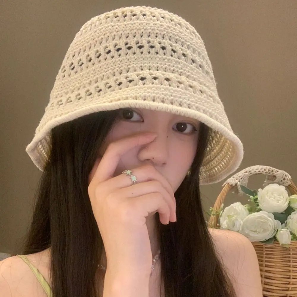 Casual Knitted Fisherman Hat Foldable Wide Brim Sun Hat Solid Color Sun Protection Hollow Beach Cap
Casual Knitted Fisherman Hat Foldable Wide Brim Sun Hat Solid Color Sun Protection Hollow Beach Cap