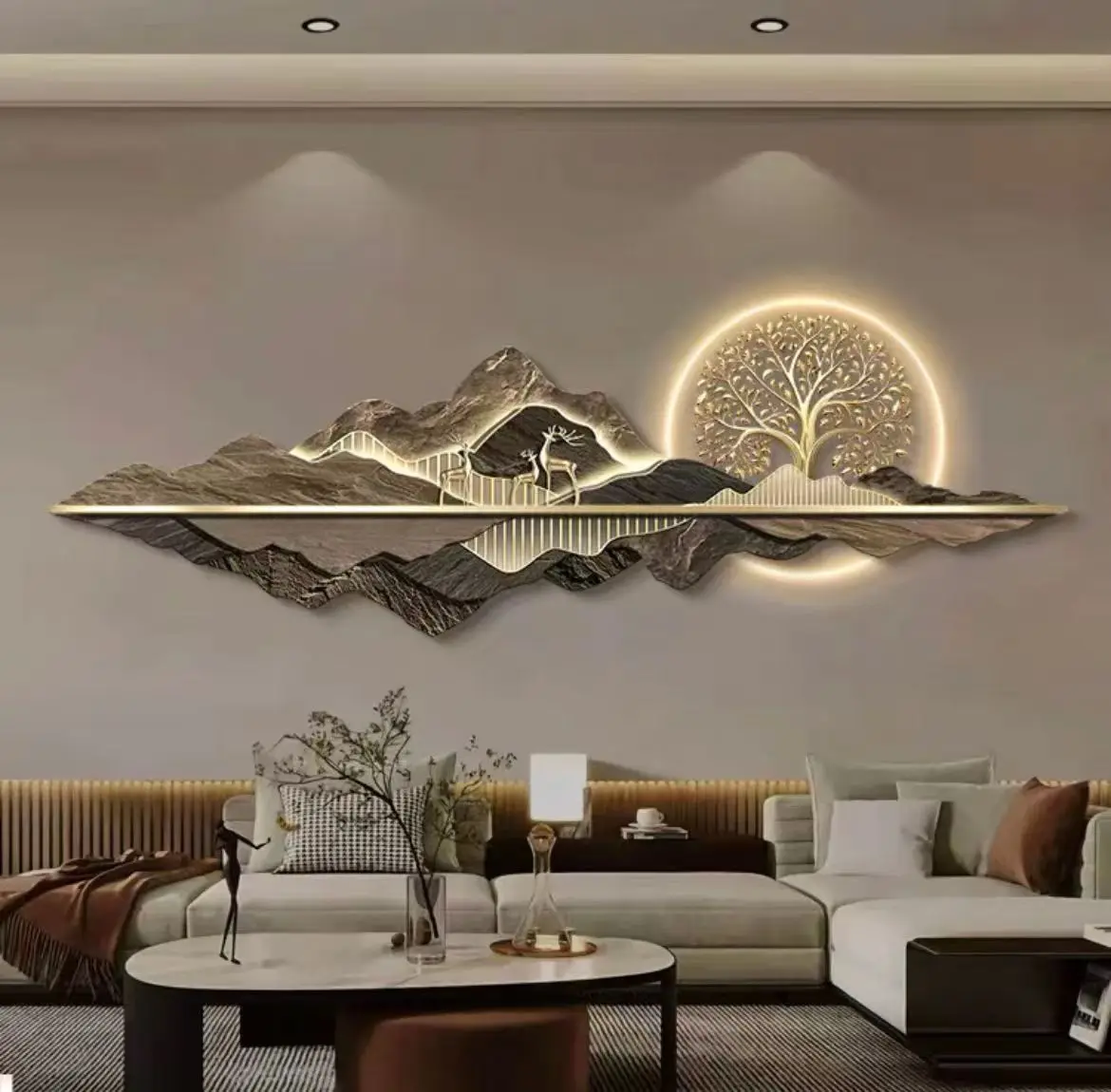 Modern art LED lighting landscape patterns carved irregular graphics produced by the living room bedroom decorative wall
Modern art LED lighting landscape patterns carved irregular graphics produced by the living room bedroom decorative wall