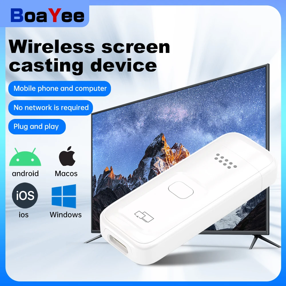 1080P Wireless HDMI 2 in 1 Adapter 5G Plug and Play Portable Streaming Video Audio to Monitor for PC/DV/HDTV/Projector/TV Box
1080P Wireless HDMI 2 in 1 Adapter 5G Plug and Play Portable Streaming Video Audio to Monitor for PC/DV/HDTV/Projector/TV Box