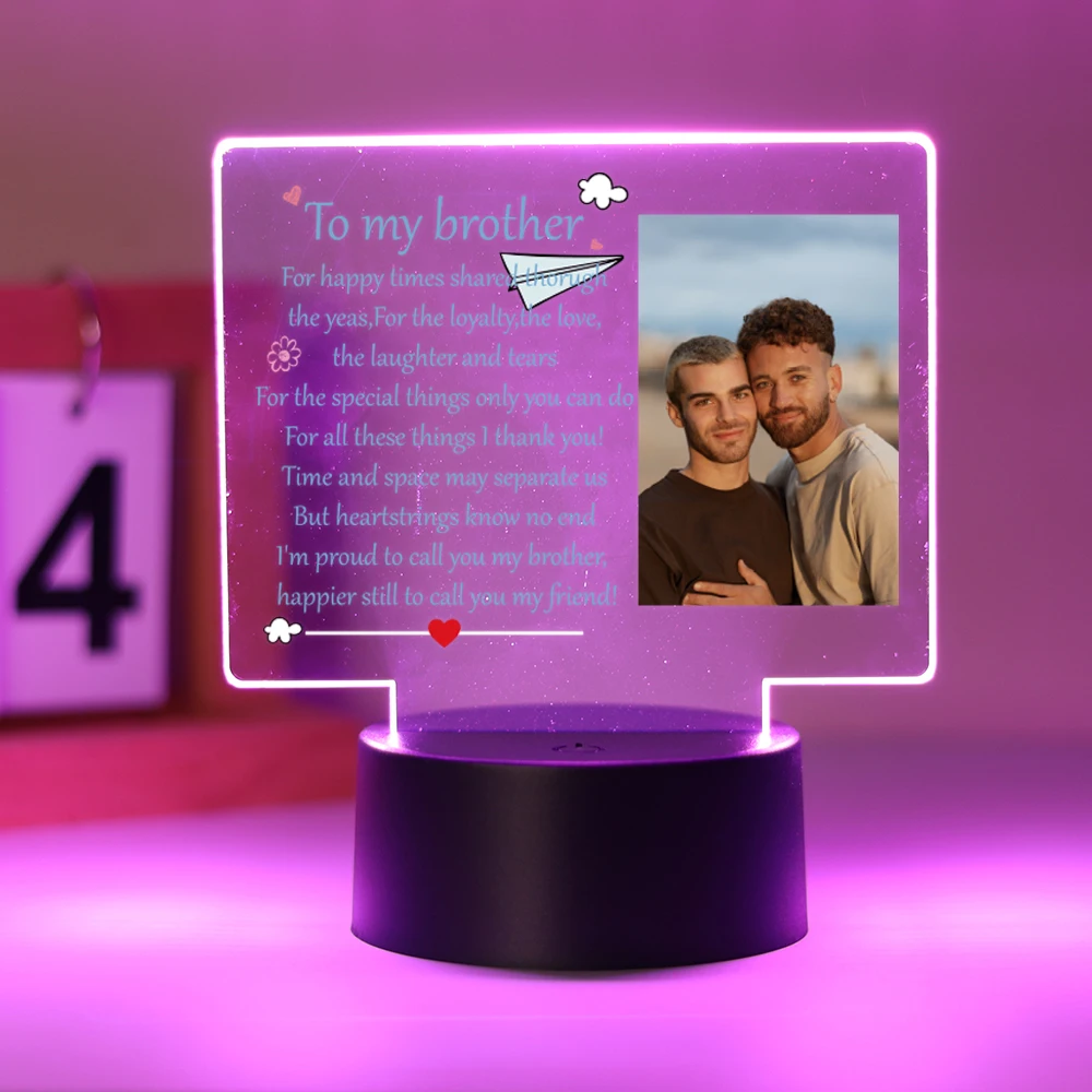 Personalized Custom Brother Funny 3D Led Night Lamp For Bedroom Decor Light Christmas Gifts Children'S Lamp
Personalized Custom Brother Funny 3D Led Night Lamp For Bedroom Decor Light Christmas Gifts Children'S Lamp
