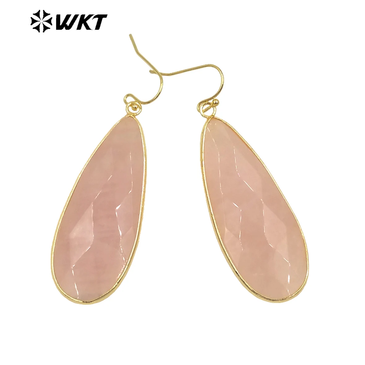 WT-E662 WKT Hot Sale Gold Edged Waterdrop Shape Rose Crystal Earrings Natural Pink Quarzt Lady Elegant Jewelry Accessory
WT-E662 WKT Hot Sale Gold Edged Waterdrop Shape Rose Crystal Earrings Natural Pink Quarzt Lady Elegant Jewelry Accessory