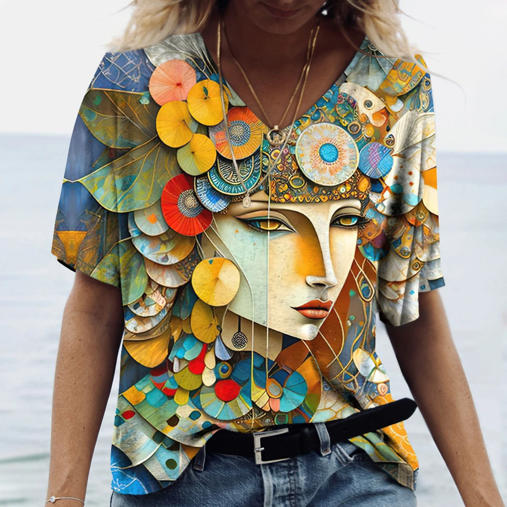 Funny 3D Beauty Pattern Women's T-Shirts Fashion V-neck Short Sleeve Top Summer Street Hip Hop Tee Fashion Loose Female Clothing
Funny 3D Beauty Pattern Women's T-Shirts Fashion V-neck Short Sleeve Top Summer Street Hip Hop Tee Fashion Loose Female Clothing